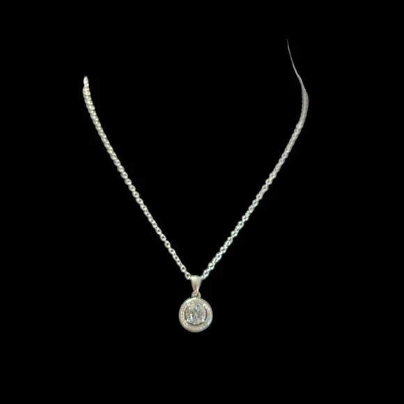 CATE & CHLOE Blake Halo Pendant & Earrings with CZ Crystals - Picture 3 of 7